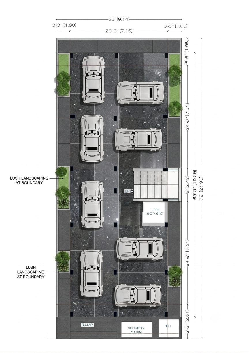 Ground floor parking layout plan